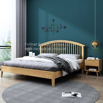 Modern Wood Bed Nordic-style Solid Platform Bed photo-2