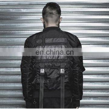 Young Men Fashion Motorcycle Winter Zip up Bomber Padding Jacket for Unisex photo-3