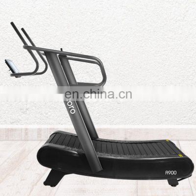 With dual handle Commercial Curve Treadmill no motor manual running machine gym running equipment