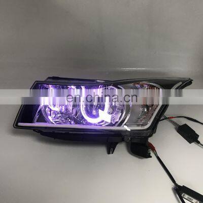 Xenon Headlight Projector Lens Angel Eye Led Drl Daytime Running Light Evil Eye Turn Signal for Chevrolet Cruze 2009-2014 photo-3