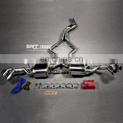 stainless steel exhaust system pipe for BMW X6 E71 F16 muffler for BMW X6 cat back with valve control and downpipe