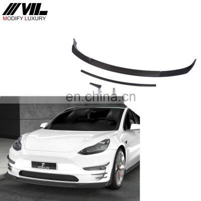 Model 3 Carbon Fiber Car Front Lip for Tesla Model 3 Sedan 4-Door 2017-2019