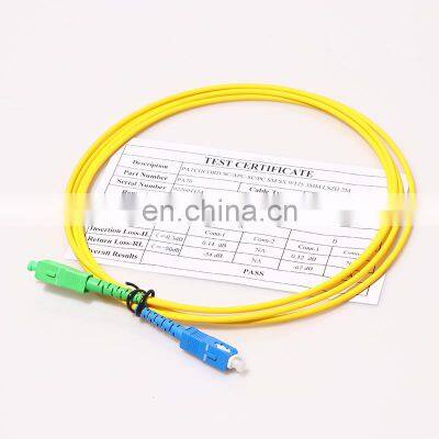 High quality Single Mode SM SX 9/125 Duplex SC/APC-SC/PC Fiber Optic Patch Cord