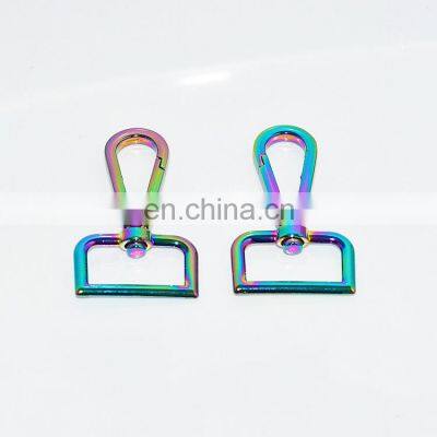 Metal Rainbow Colorful Zinc Alloy Custom Logo Swivel Key Chain Snap Hooks