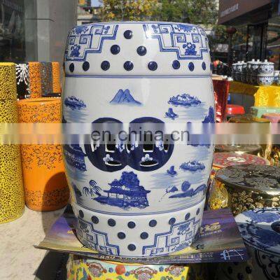 Cheap Antique Chinese Blue and White Porcelain Garden Furniture Stool