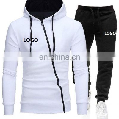 S-5XL spring and autumn fashion new men's large size casual zipper cardigan oblique zipper sports jogging suit custom hoodie