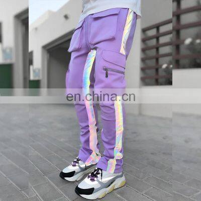 New Foreign Trade Night Running Reflective Strip Men's Casual Pants Men's Trendy Brand Hip-hop Reflective Feet Men's Pants photo-4