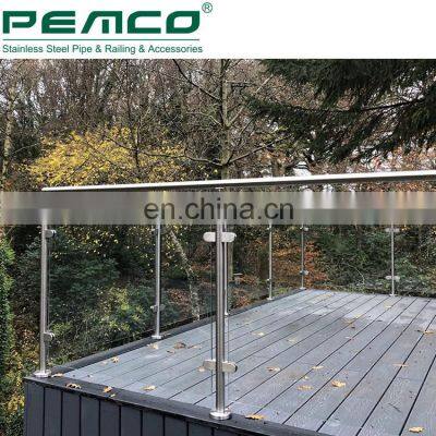 Deck Cheap Glass Balustrade Balcony Stainless Steel Baluster Glass Railing photo-2