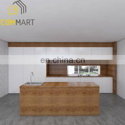 Grey Matt Lacquer European Style Ready Assemble Modular Handleless Cheap Laminated Modern Custom Kitchen Cabinet