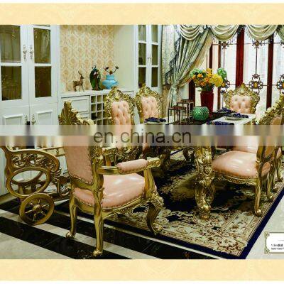 Hot Sale Dining Furniture Classic Luxury Dining Table Designs With Marble Counter Top