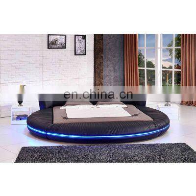 CBMMART modern Luxury King size round bed bedroom set furniture