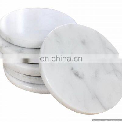 white marble coaster