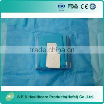 Major abdominal drape with pouches emergency operation drape