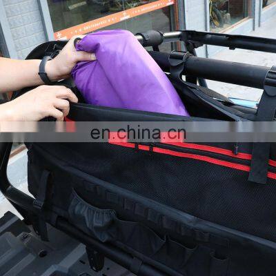Black ATV UTV Large Roll Cage Accessories Rear Trunk Storage Bags Organizer photo-4