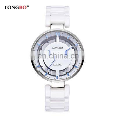 Long Bo 80106 Fashion&Casual Quartz Watch Simple Style Ceramic Band Watch