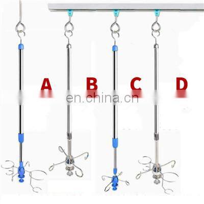 Stainless steel medical Hanging rail infusion hook stand hospital rails hanging rods with lantern drip bottle rack