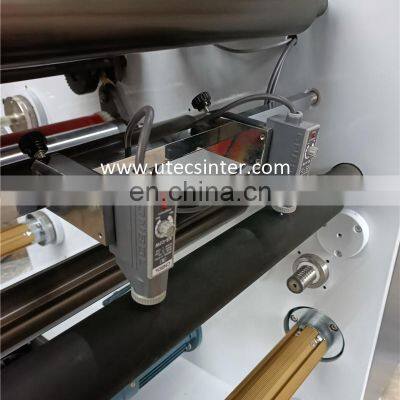 UTS320 PVC OPP Sticker Label Automatic Adhesive Tape Cutting and Rewinding Machine With 3 Inch Air Shaft photo-2