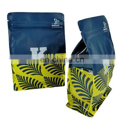 Food Grade Plastic Zipper Coffee Packing Pouches Side Gusset Flat Bottom Mylar Bags Coffee Bean Packaging photo-5