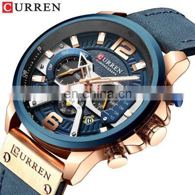 2022 Hot Sale Relogio Curren 8329 Luxury Leather Quartz Men Wrist Watch