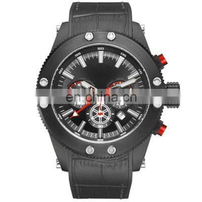 Fashion Watches 2022 Casual Quartz Watch Men Large Dial Waterproof Multifunction Chronograph Luxury Watch Custom Logo Leather Wa photo-5