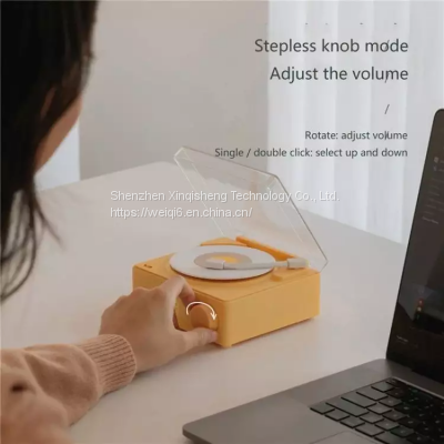 2022 New Blue-tooth 5.0 Vintage Vinyl Record Design Alarm Clock Home Mini Speaker Wireless Portable Speaker