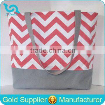 Custom Canvas Chevron Tote Bag Wholesale Standard Size Chevron Tote Bag