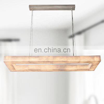 Retro Industrial American Marble Calcite Alabaster Pendant Light Chandelier For Kitchen Island Living Room Bedroom Dining Room