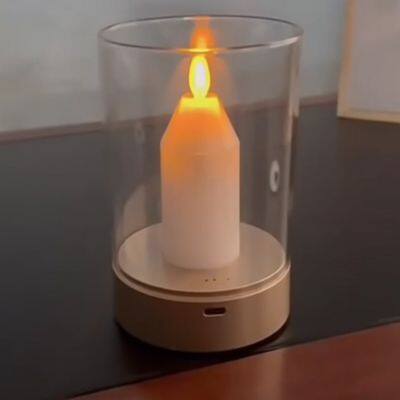 USB charging sensor control Smart LED candle Lights for restaurant Decoration