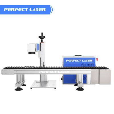 20w Fiber laser engraving machine for steel pen laser 30w metal engraving machinery with customized pen conveyor belt for sale