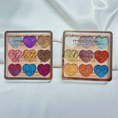 Factory Make up Products 9 Glitter Color Palette Eyeshadow High Pigmented Eyeshadow Palette La Sombra De Ojos photo-2
