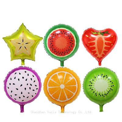 Bulk Fruit-shaped Mylar Balloons Dragon Fruit Pineapple Orange 18-inch for Themed Birthday Party Wholesale Decor