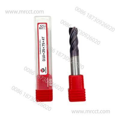 Нанопокрытый Четырехлистовой фрезерный инструмент CNC с квадратным концом для высокоточной обработки стали, нержавеющей стали и чугунных отливок Диаметр 10, 12, 16, 18 мм