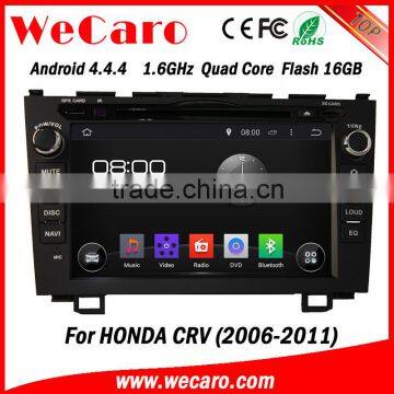 Wecaro android 4.4.4 car gps navigation oem 8" car multimedia system for honda crv bluetooth 2006 - 2011