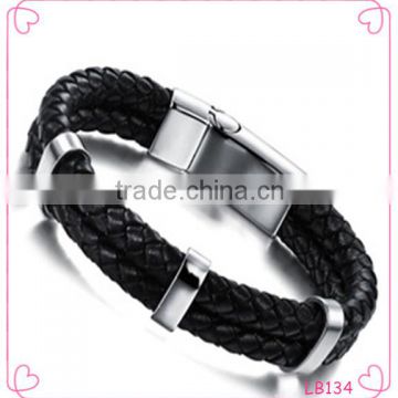 Latest Designs Stainless Steel Jewelry Fashion Mens Leather Bracelet 2015                        
                                                Quality Choice