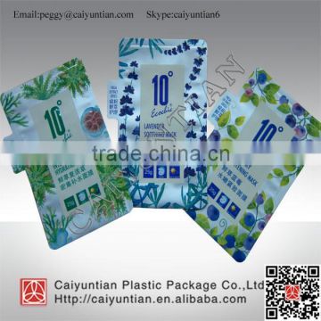 Custom printed Comestic packaging bag/special shaped Facial mask packaging bag with tear notches