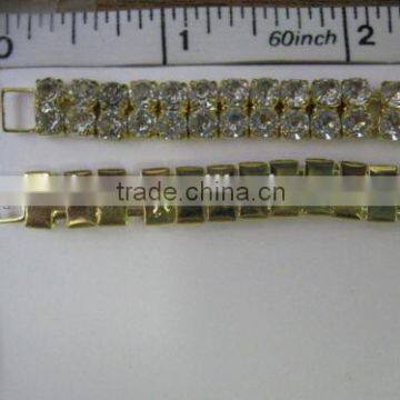 RHINESTONE BUCKLES SLIDER/METAL BASE, SB5473 GOLD COLOR