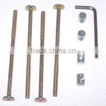 barrel nut for furniture bolt slotted M6*14 long zinc plated