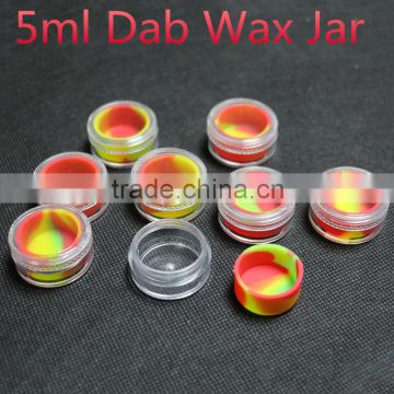 Clear 5ml silicone non-stick container dabs containers storage plastic oil jar