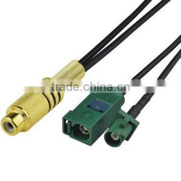 RF Pigtail RCA Jack with Female Basket in to Green Fakra Jack connector cable