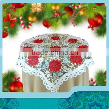 christmas design table topper with christmas flower decoration for christmas table