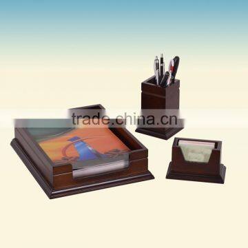 2015 newest arrive desktop set, wooden magazine holder, pen pot, memo pad holder for office use