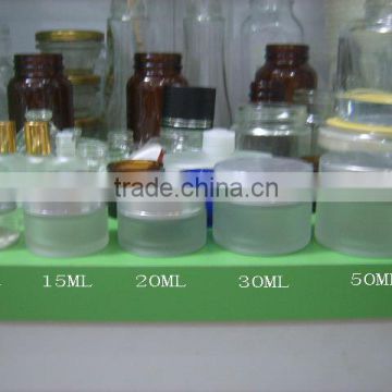 10g frosted mini glass jars with aluminium cap ,buy small glass jars , 10g frosted glass cosmetic jars wholesale