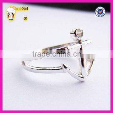 simple fashion solid silver jewlery custom 925 silver ring 925 sterling silver jewelry wholesale anchor ring