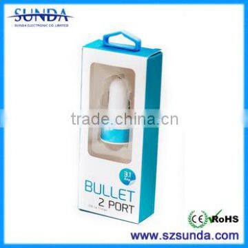 Lastest Design Best Quality 5V 2.1A Dual Port Electric Multiple Mobile Phone Car Charger photo-6