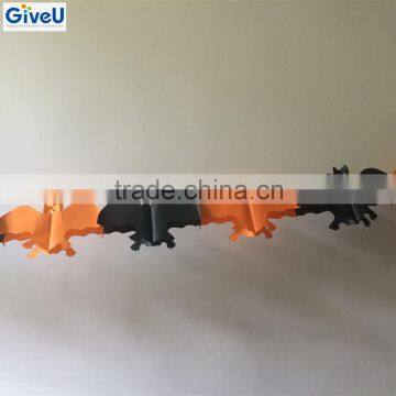 Long 3Meter Black and Orange Color Halloween Bat Paper Garlands