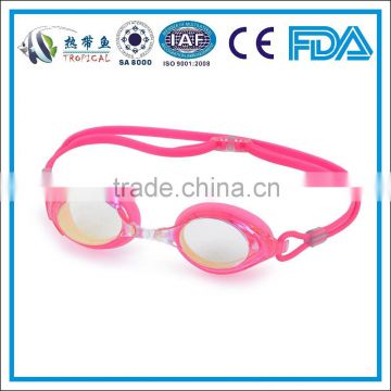 High quality silicone competition baby mirror coating swimming goggle,competition swimming goggles,racing goggles