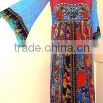 DIGITAL PRINTED JALABIYA WITH BEADS WORK AT NECK JEWELRY. photo-6