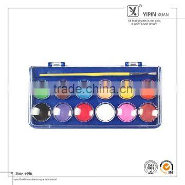 China Non- toxic High Quality 12Colors Dry Water color Paint Set