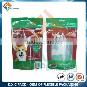 Resealable Zipper Window Stand Up Pouch, Dog Food Doypack