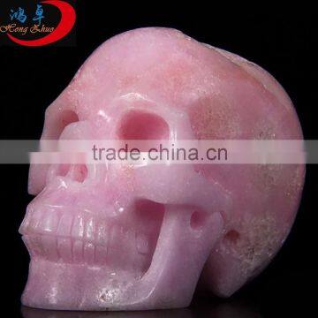 Wholesale Rose quartz crystal skull for sale hand carved decor skull head for healing